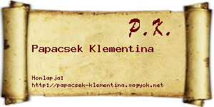 Papacsek Klementina névjegykártya